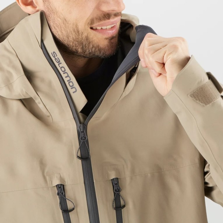 Chaquetas De Esquí Salomon S/Lab Qst GTX Pro 3l Shell Hombre Beige | MX HFPB249